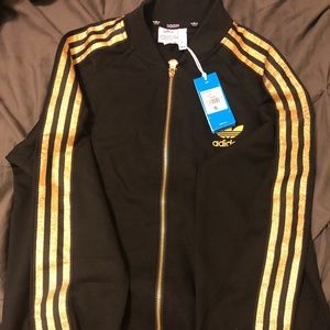 Adidas Black and Gold Track Jacket